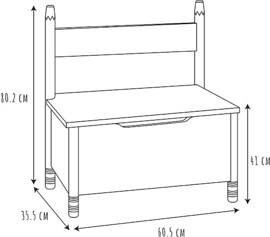 Детска Табуретка Бял 60x34x80бр