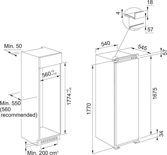 Franke FSDF 330 NF NE Încorporat Congelator vertical 209lt