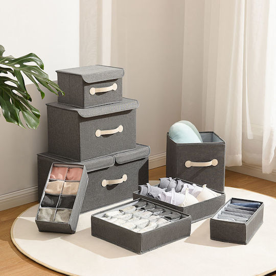 Smart Travel 7 Fabric Drawer Organizer for Clothes / Underwear / Socks in Gray Color 32x32x9cm 1pcs