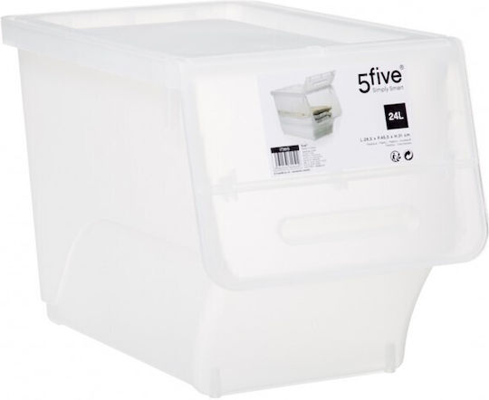 5Five Plastic Storage Box with Lid White 28.5x45.5x31cm