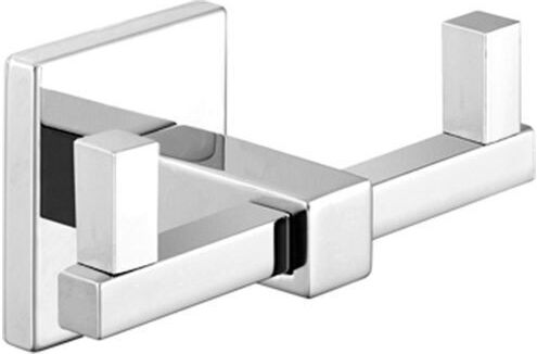 Sanco Strong Double Wall-Mounted Bathroom Hook 9x4cm Silver Sanco Strong Double Wall-Mounted Bathroom Hook 9x4cm Silver