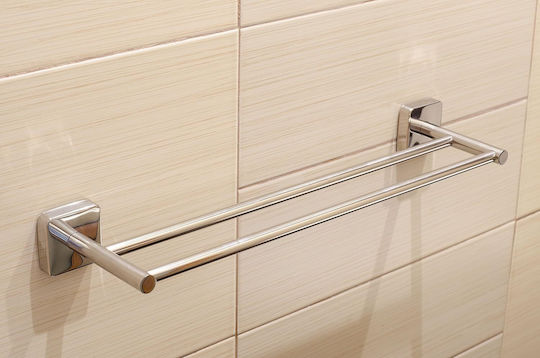 Karag Quattro Schiene Badezimmer Doppel Wandmontage Schrauben Inox Silber