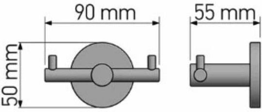 Sanco Twist Кука Баня Двойно с винтове ​116x5см Черен мат