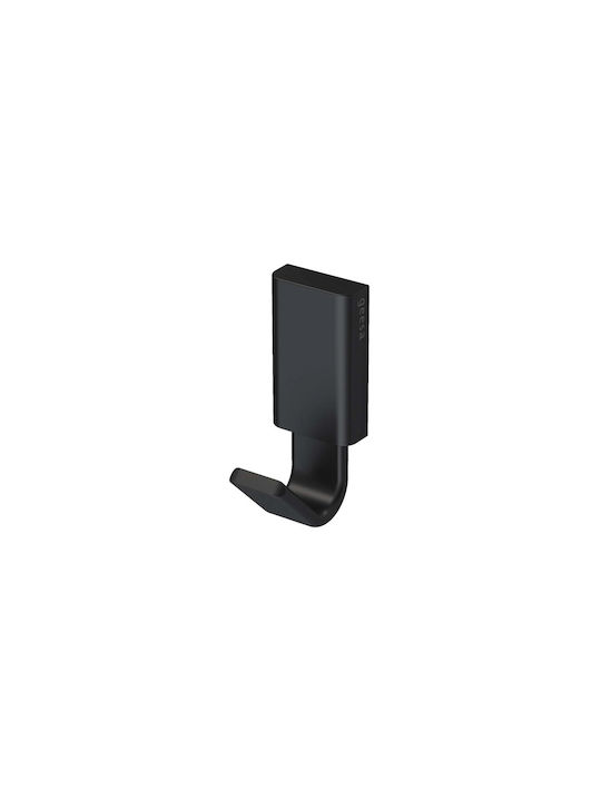 Geesa Frame Άγκιστρο Μπάνιου Μονό με Βίδες ​4x7.7cm Black Matt