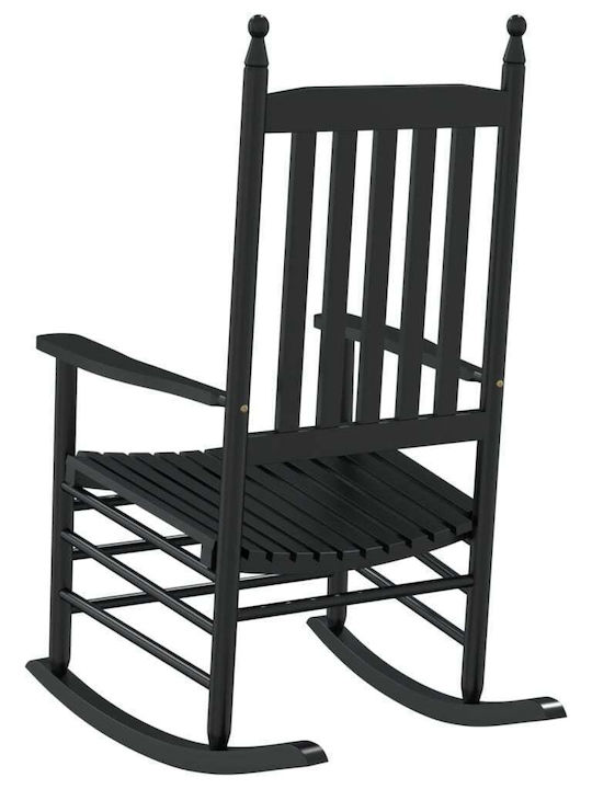 Schaukelstuhl Hölzernes Black 62x83x115εκ.
