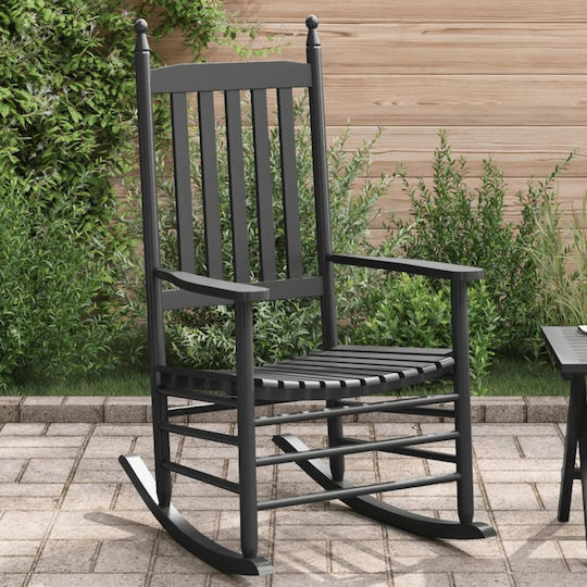 Rocking Chair Wooden Black 62x83x115cm