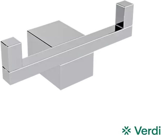 Verdi Kappa Cârlig de Baie Dublu cu șuruburi 9x2.5cm Argintiu Verdi Kappa Cârlig de Baie Dublu cu șuruburi 9x2.5cm Argintiu