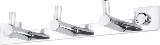 74303 Triple Wall-Mounted Bathroom Hook 20x13cm Inox Silver 74303 Triple Wall-Mounted Bathroom Hook 20x13cm Inox Silver