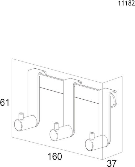 Geesa Tiger Άγκιστρο Μπάνιου Τριπλό ​16x3.7cm Inox Ασημί