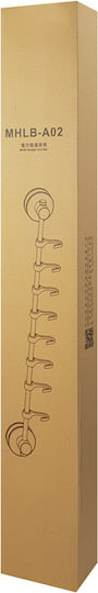Ecoco Άγκιστρο Μπάνιου 5 Θέσεων με Βεντούζα ​53.5x5cm Λευκό