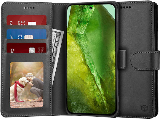 Techsuit Книга Изкуствена кожа / Силикон Черен (Honor Magic6 Lite)