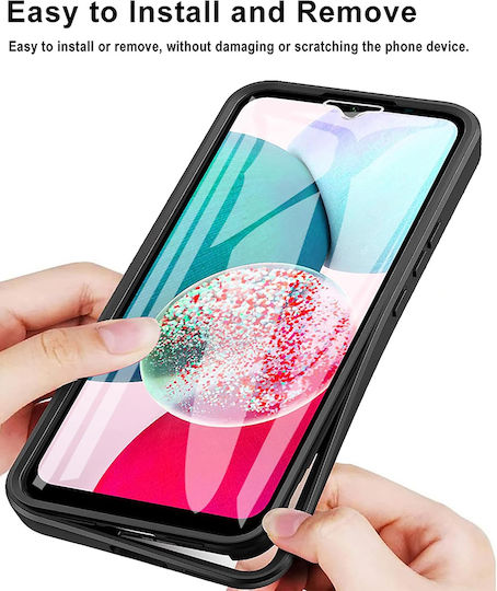 Techsuit Colorverse 360 Silikon Set mit gehärtetem Glas Blau (Galaxy A14)