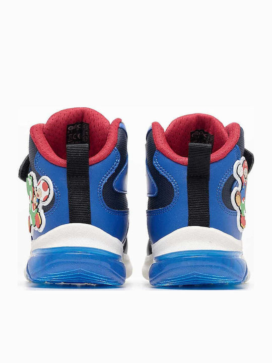 J CIBERDRON Παιδικά Sneakers High Ανατομικά με Σκρατς Μπλε