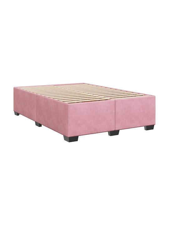 Vidaxl Πλαίσιο Κρεβατιού Ροζ 160x200cm Βελούδινο 1 Τεμ Διπλό Ροζ