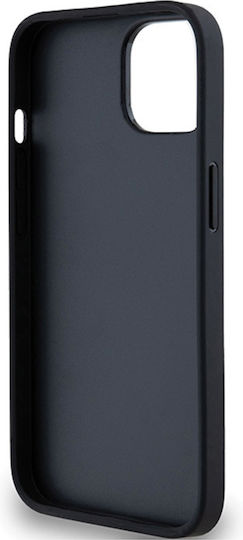 Husă Dkny din piele PU cu model repetat și dungi tonale pentru iPhone 15 Plus, negru