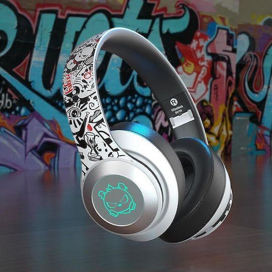 Nubi BH10 Angry Bear Ασύρματο Over Ear Gaming Headset με σύνδεση Bluetooth White / Red