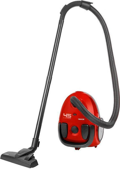 Sencor SVC 45RD Ηλεκτρική Σκούπα 1400W με Σακούλα 1.5lt Κόκκινη