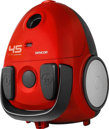 Sencor SVC 45RD Ηλεκτρική Σκούπα 1400W με Σακούλα 1.5lt Κόκκινη