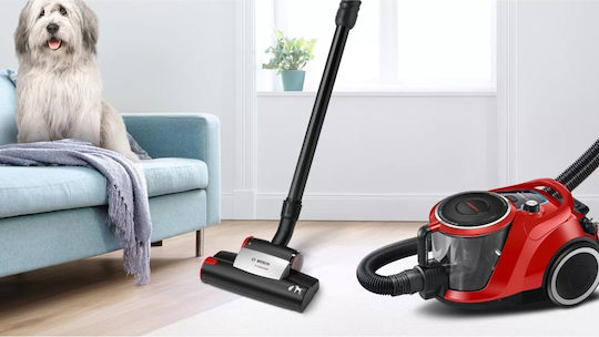 Bosch BGC41PET Ηλεκτρική Σκούπα 750W με Κάδο 2.4lt Κόκκινη