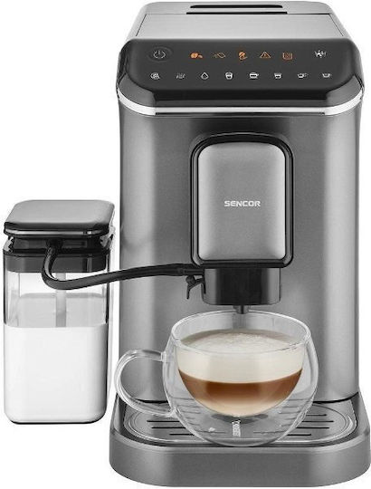 Sencor Αυτόματη Μηχανή Espresso 1470W Πίεσης 20bar με Μύλο Άλεσης Μαύρη SES 8000BK
