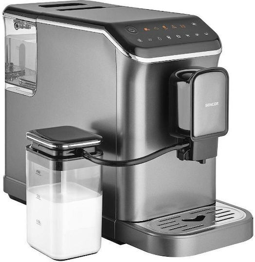 Sencor Αυτόματη Μηχανή Espresso 1470W Πίεσης 20bar με Μύλο Άλεσης Μαύρη SES 8000BK
