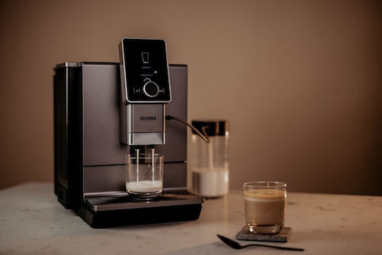 Nivona NICR 930 Αυτόματη Μηχανή Espresso 1465W Πίεσης 15bar για Cappuccino με Μύλο Άλεσης Ασημί