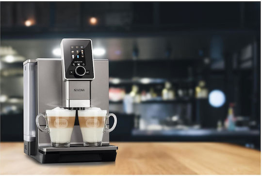 Nivona NICR 930 Αυτόματη Μηχανή Espresso 1465W Πίεσης 15bar για Cappuccino με Μύλο Άλεσης Ασημί