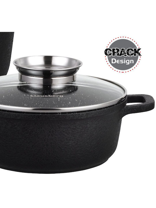 Klausberg Комплект саксии от Алуминий Black с Покритие от Камък 8бр