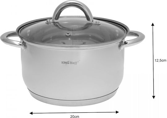 KING Hoff KING Hoff Kochgeschirr-Set aus Rostfreiem Stahl Silver mit Antihaftbeschichtung 6-tlg