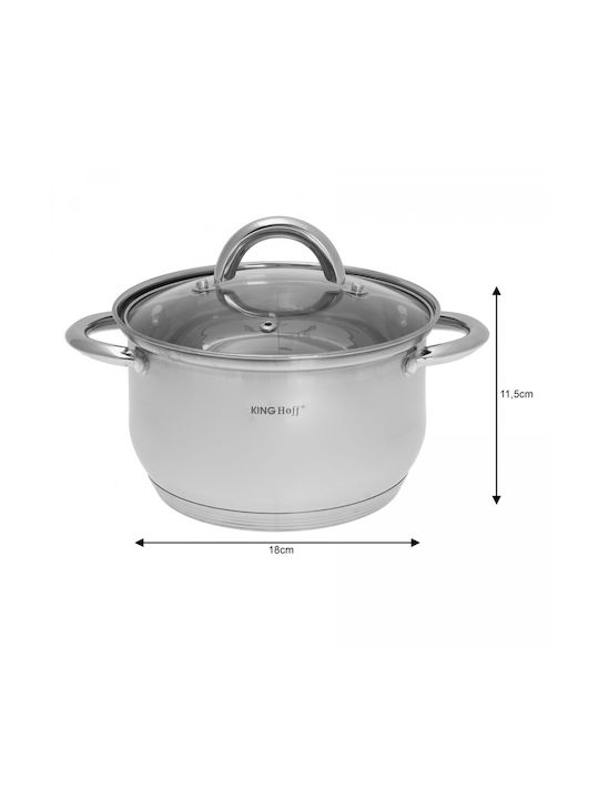 KING Hoff KING Hoff Cookware Set Stainless Steel Silver with Non-stick Interior Coating 6 Pieces
