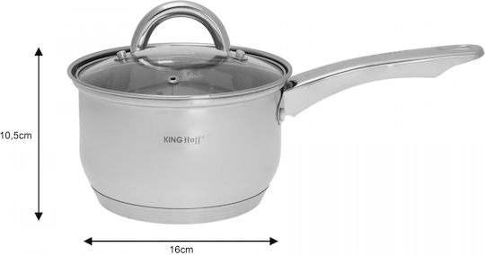 KING Hoff KING Hoff Kochgeschirr-Set aus Rostfreiem Stahl Silver mit Antihaftbeschichtung 6-tlg