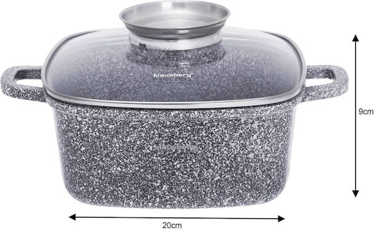 Klausberg Aluminum Pots Set Grey with Stone Interior Coating 3 Pieces