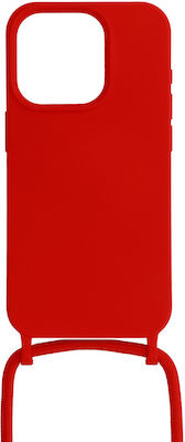 Strap Back Cover Silicone with Strap Red (iPhone 13)