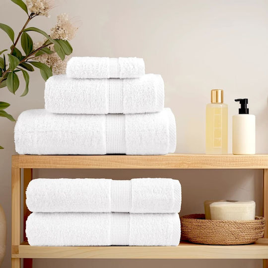 vidaXL Bath Towel Set 6 pcs White Weight 600gsm