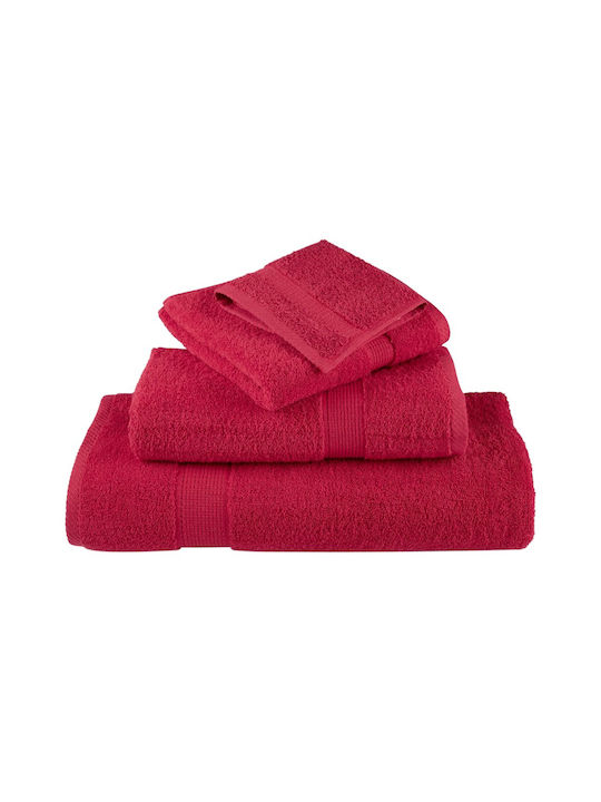 vidaXL Bath Towel 100x150cm Red 10 Pieces Weight 600gsm