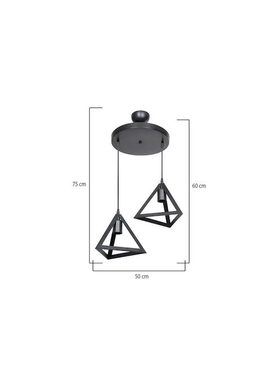 Pakketo Kecha Pendant Light Black 50x50x60cm
