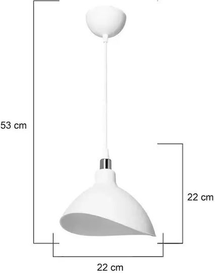 Pakketo Oufoa Κρεμαστό Φωτιστικό Λευκό 22x22x22εκ.