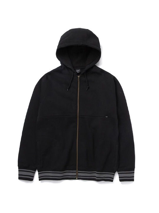 HUF Men's Sweatshirt Jacket with Hood and Pockets Black