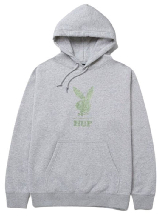 HUF Men's Sweatshirt with Hood and Pockets Gray