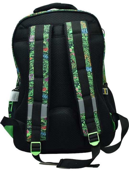 Gim Schulranzen Rucksack Grundschule Schwarz mit Flaschenhalter 27Liter