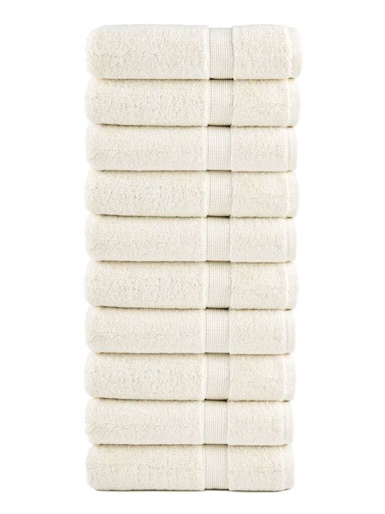 vidaXL 10pc Bath Towel Set 100x150cm. Beige