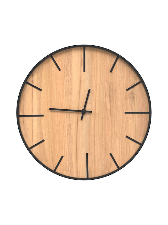 vidaXL Silent Wall Clock Wooden Brown Ø39cm