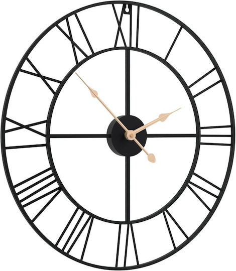 vidaXL Silent Wall Clock Black Ø50cm