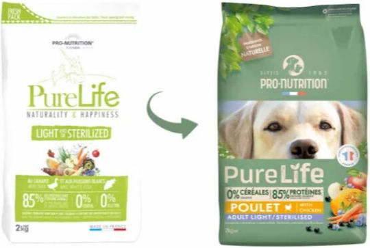 Flatazor Pure Life 12kg Dry Food Grain-Free & Gluten-Free for Adult Neutered Dogs with Duck, Fish, Chicken, Vegetables, Turkey, Pork and Tuna