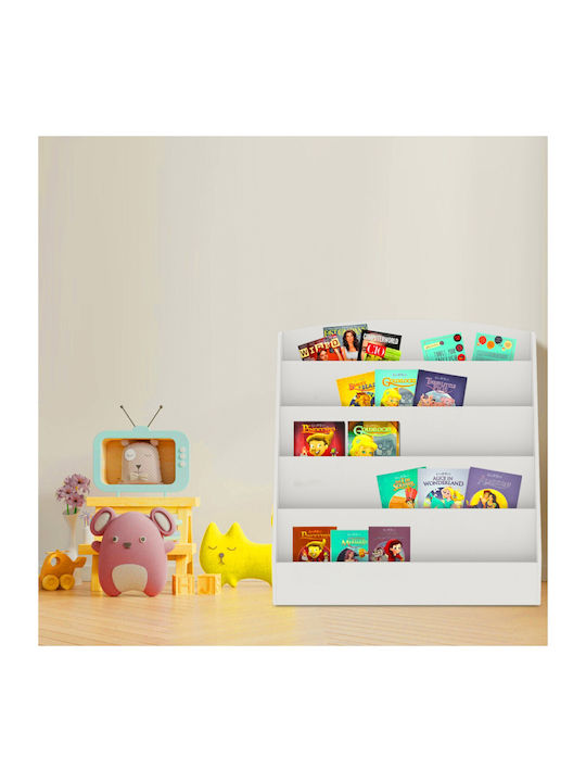 Bibliotecă Etaj Lemn Alb 80x30x80cm