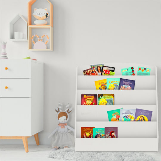 Βιβλιοθήκη Δαπέδου Ξύλινη Λευκή 80x30x80cm