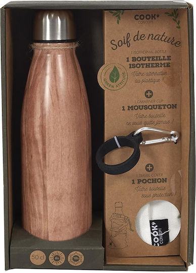 Cook Concept Μπουκάλι Θερμός Ανοξείδωτο 500ml Καφέ