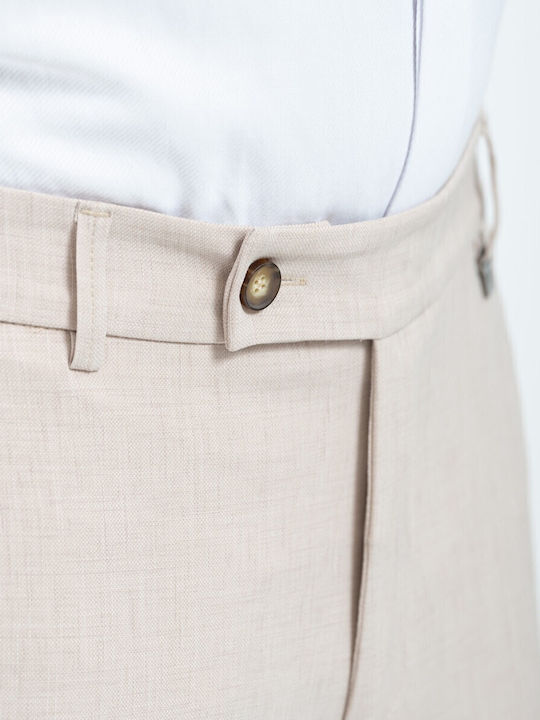 Trousers Elastic in Slim Fit Beige