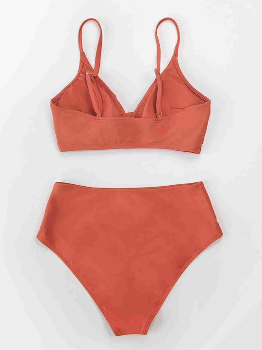 Bikini Slip Talie Înaltă Maro