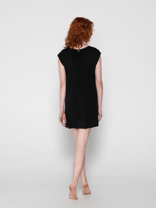 Luna Feminin Scurt Rochie de Plajă Negru